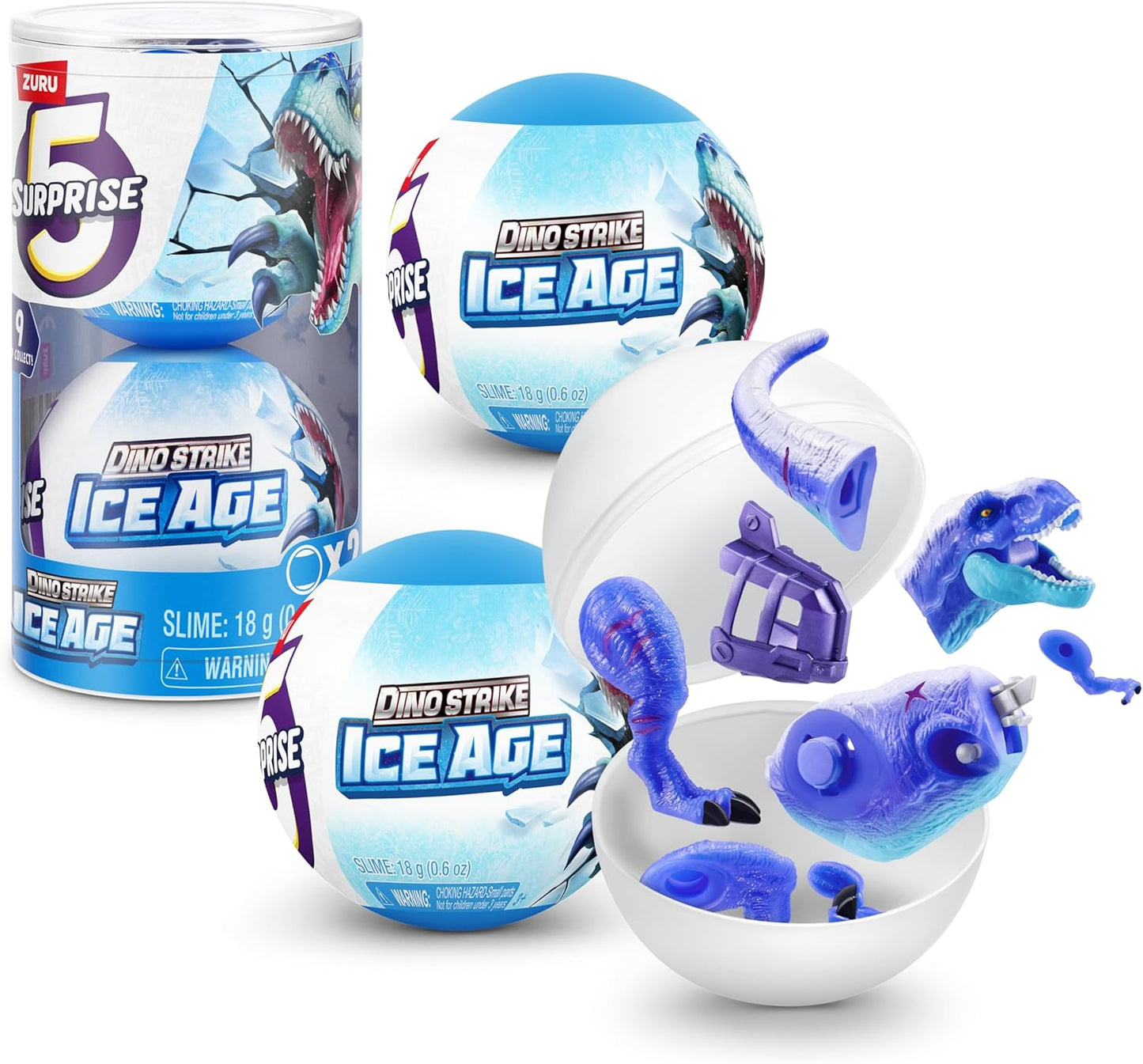 5 Surprise Dino Strike Ice Age, Series 6