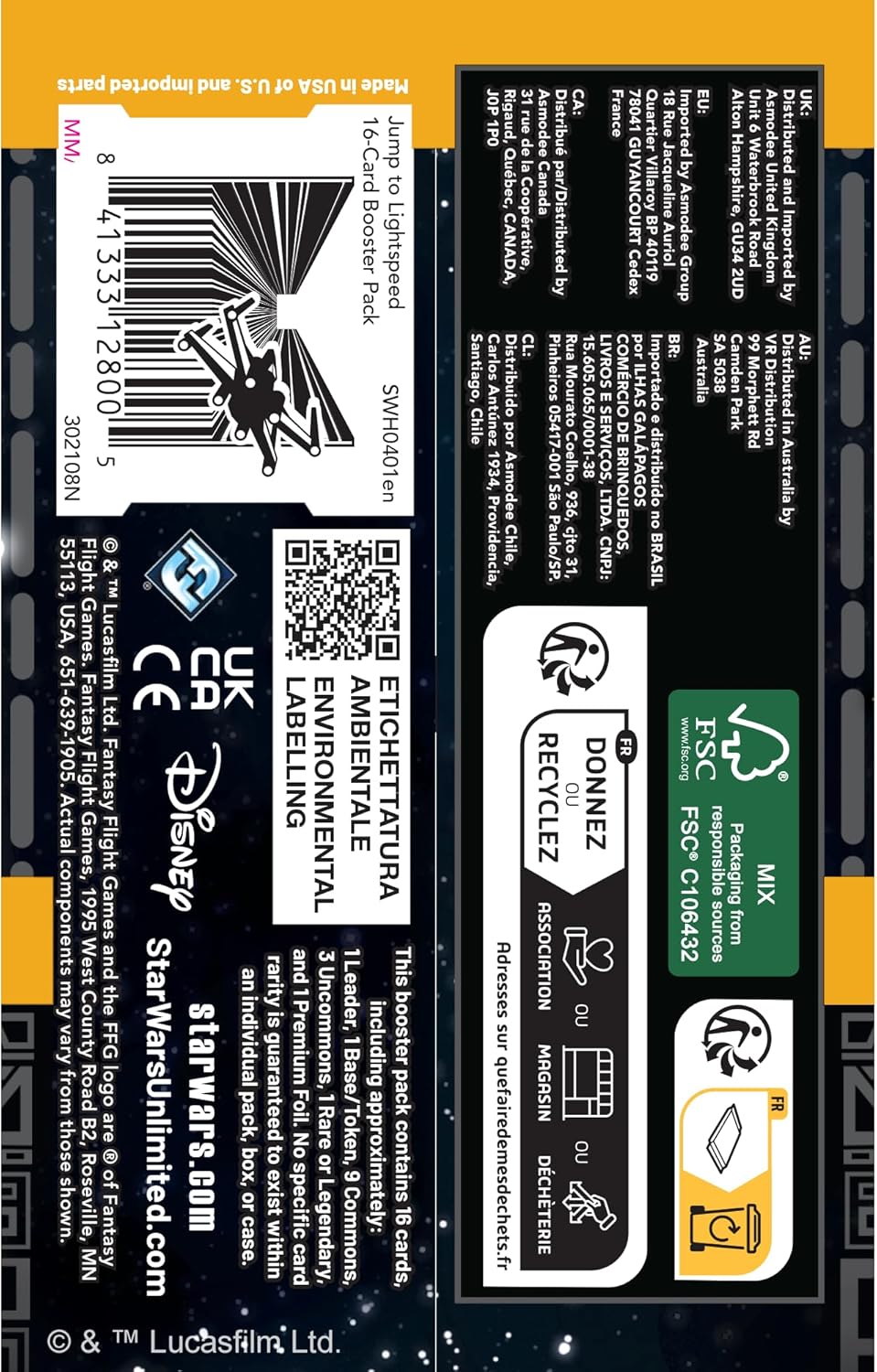 Star Wars: Unlimited Jump to Lightspeed Set 4 - Booster Pack