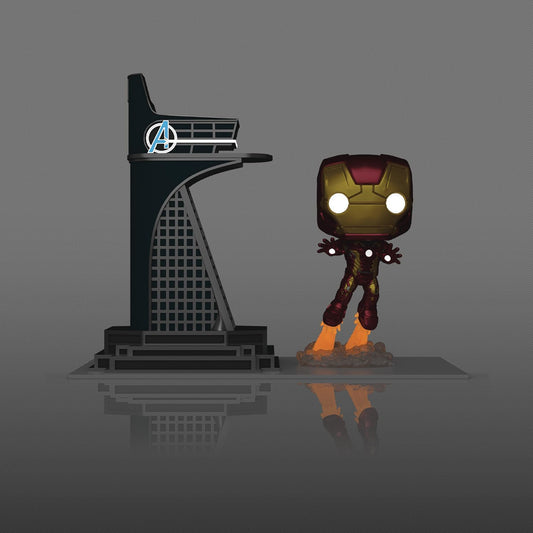 Funko Pop! Town: Avengers: Age of Ultron - Avengers Tower with Iron Man (Glow-in-The-Dark) PX Vinyl Figure