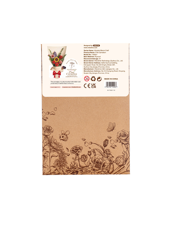 Pink Carnation 3D Wooden Puzzle