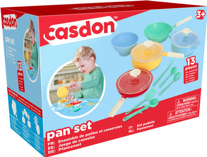 Casdon Pan Set – Pastel Toy Kitchen Cookware for Pretend Play (Ages 3+)